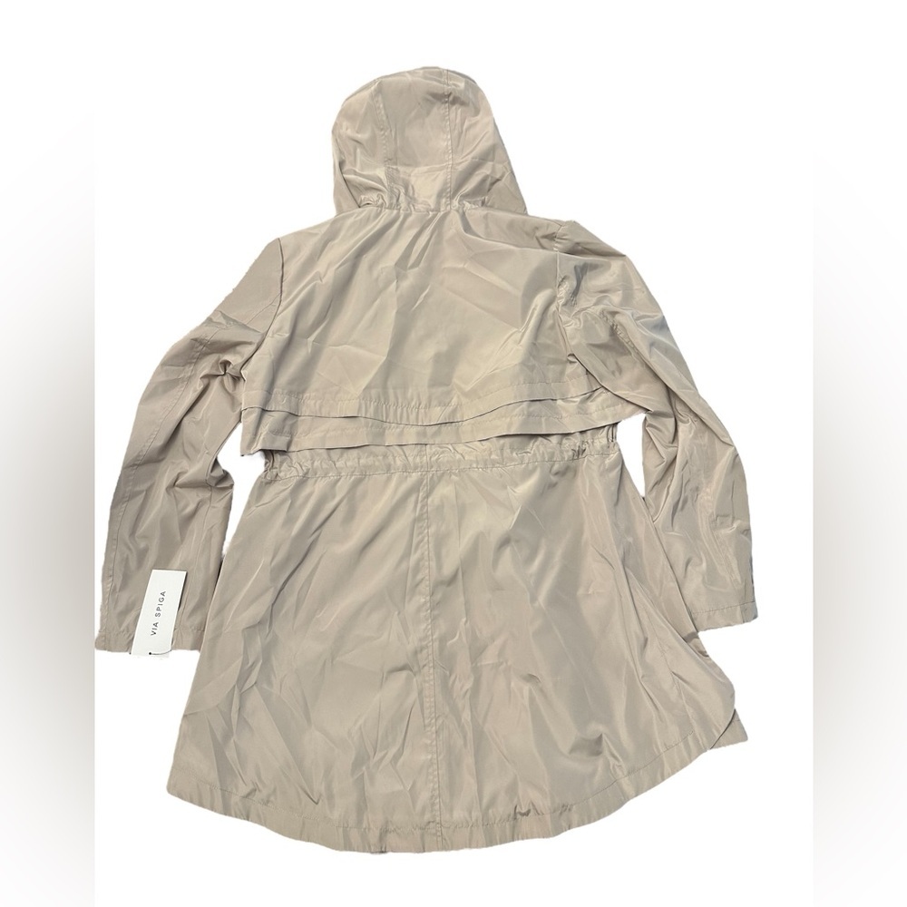 Via Spiga Water Resistant Packable Rain Coat Jacket Womens Large NWT - Picture 11 of 11